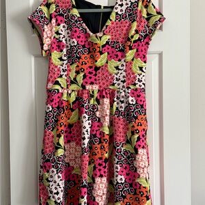 Floral Women’s Dress in Pink and Orange